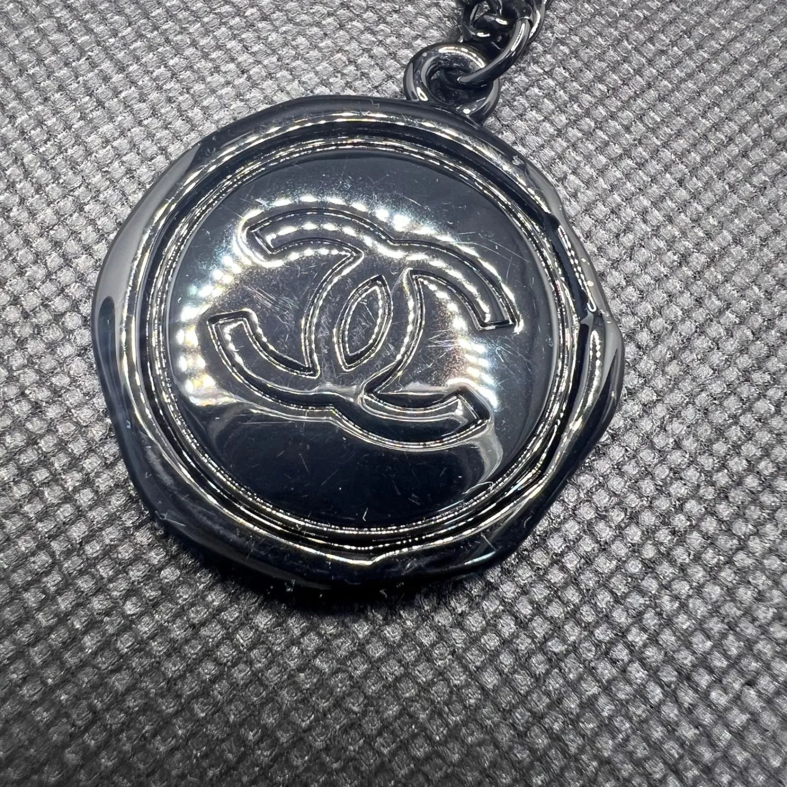 CHANEL シャネル キーホルダー キーリング ココマーク ブラック 