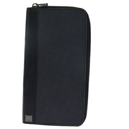【中古】 中美品 ダンヒル dunhill ラウンドファスナー 長財布 ブラック レザー メンズ 04HC465