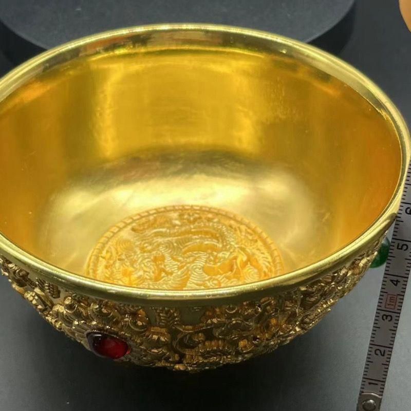 銅 細工 レリーフ花卉碗 装飾品 工芸品 美術品 置物 銅 細工 レリーフ花