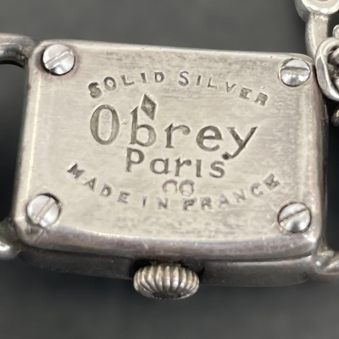 レア物　obrey オブレイ　時計　ソリッドシルバー オブレイ ソリッドシルバー オーバル 青針 腕時計 レディース