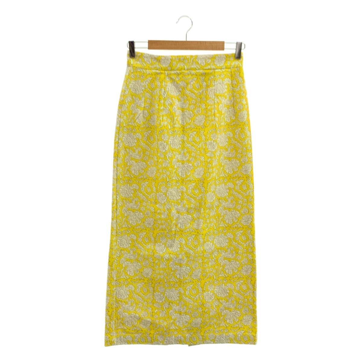SZ Blockprints エスゼットブロックプリント × Ron Herman ロンハーマン Nila Print Skirt 総柄 フラワー バックジップ スリット スカート S イエロー レディース