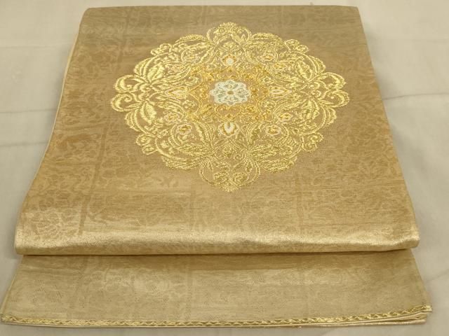 平和屋着物◎六通柄袋帯 正倉院花文 金糸 正絹 逸品 AAAZ6315ou 平和屋着物◎六通柄袋帯 正倉院花文 金糸 正絹 逸品 AAAZ6315ou