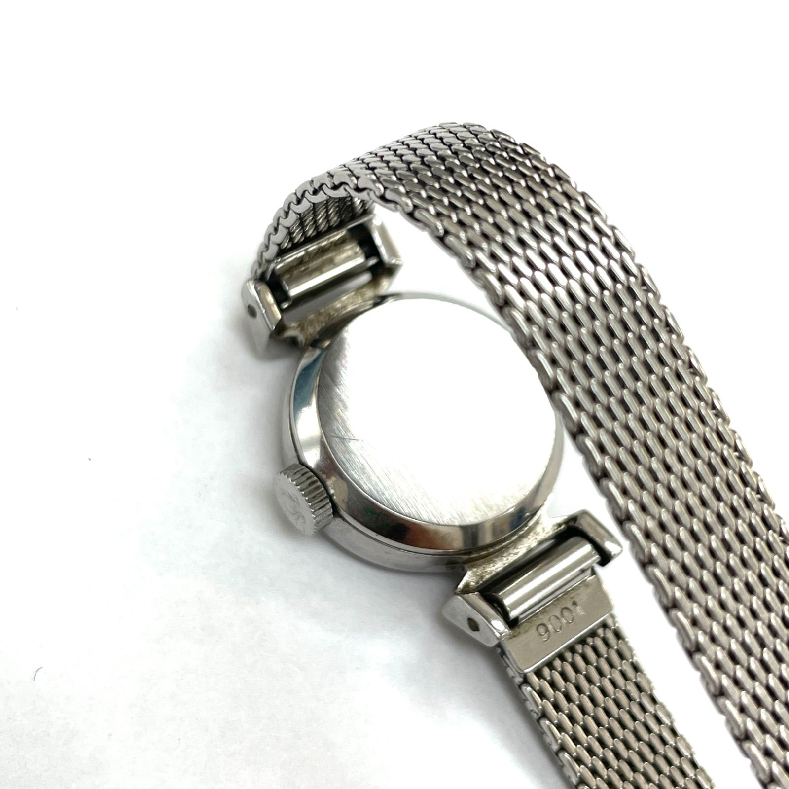 OMEGA オメガ デヴィルメッシュベルトレディースウォッチ シルバー 手 