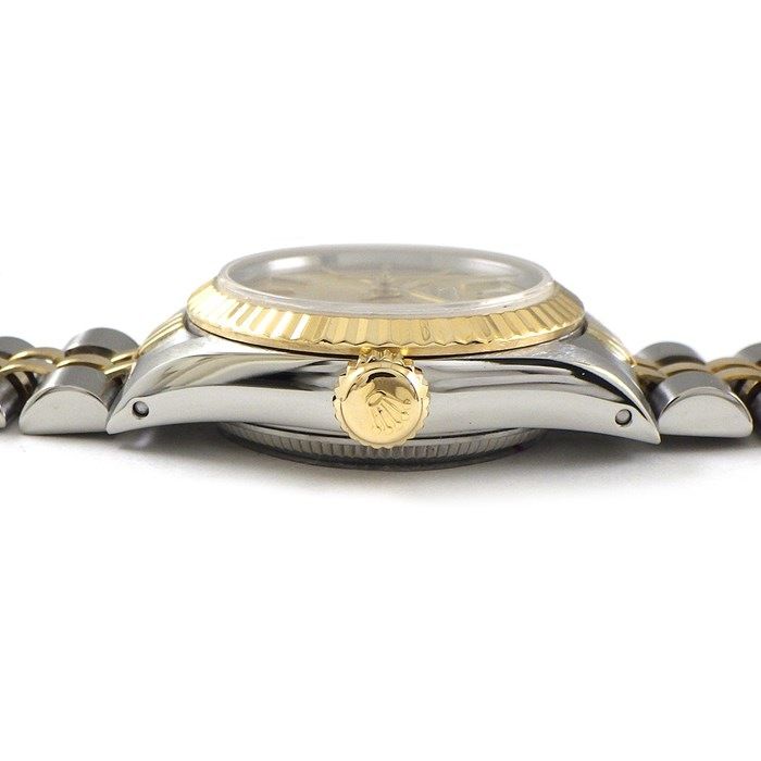 ロレックス Rolex 腕時計 オイスターパーペチュアル 67193 夜光インデックス 夜光針 フルーテッドベゼル ゴールド シャンパン文字盤 ジュビリーブレス K18YG SS 自動巻き 【中古】 ロレックス Rolex 腕時計 オイスターパーペチュアル 67193 夜光