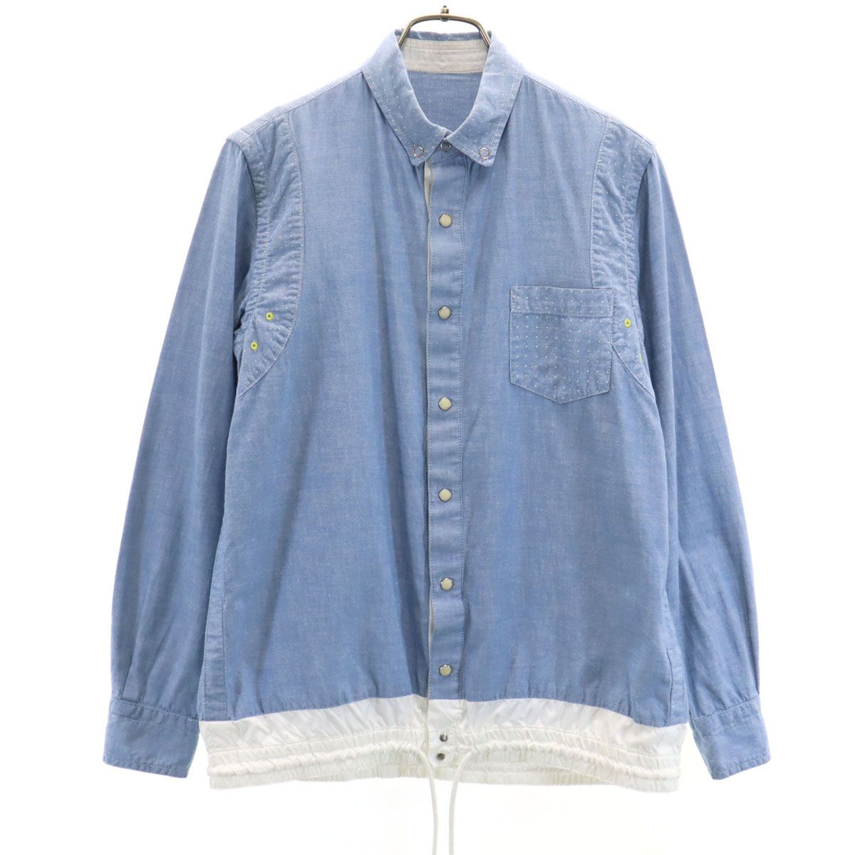 Sacai サカイ シャンブレー シャツジャケット 1 ブルー系 メンズ 古着