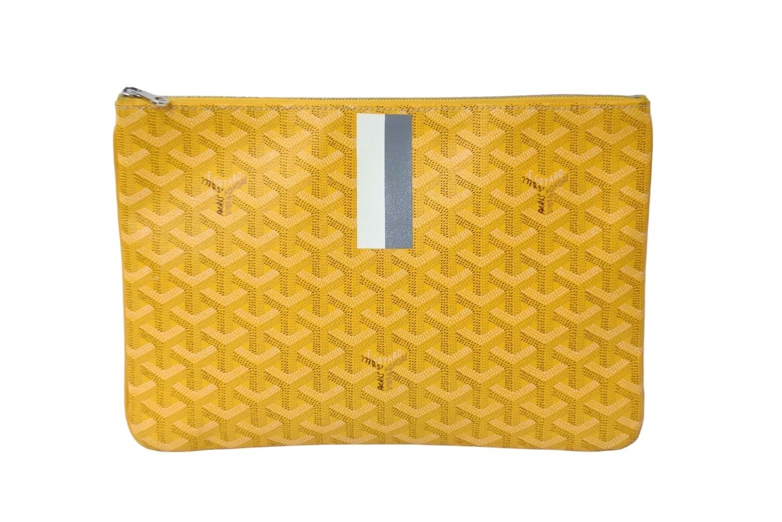 GOYARD ゴヤール クラッチバッグ セナ MM SENAT2MMLTY08CL08P マーカージュ イエロー シルバー金具 美品 中古 57045  - メルカリ