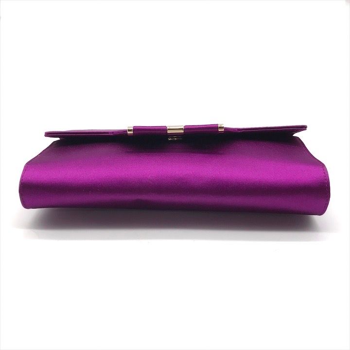 美品 YSL イヴサンローラン サテン チェーン ウォレット ショルダー