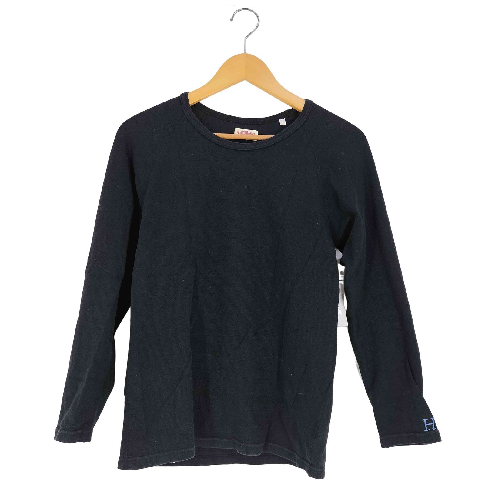 ネイビー　ハリウッド ランチ マーケット　ストレッチフライス クルーネック HOLLYWOOD RANCH MARKET 『ストレッチフライス ロングスリーヴTシャツ