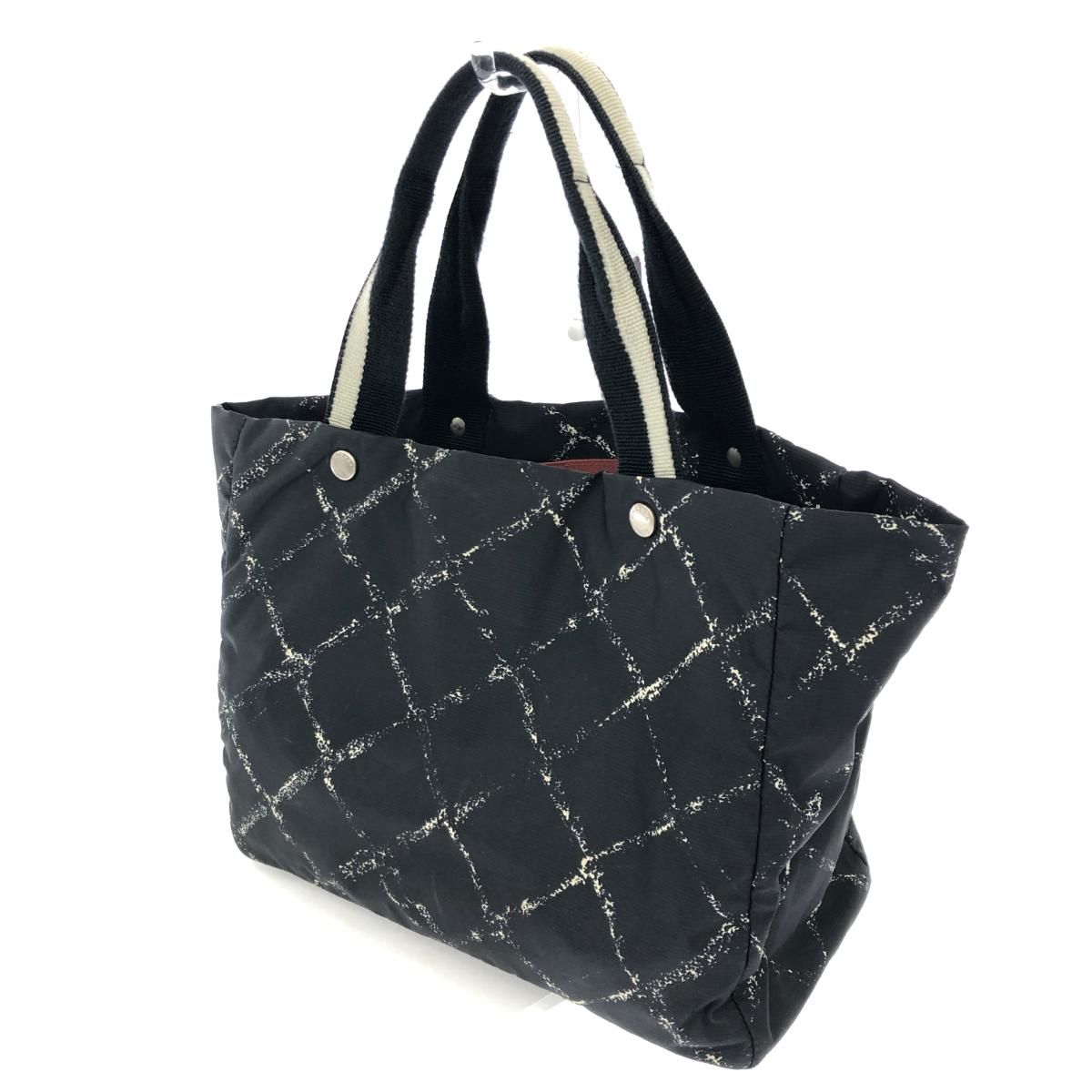 CHANEL シャネル 旧トラベルライン トートバッグ MM ブラック
