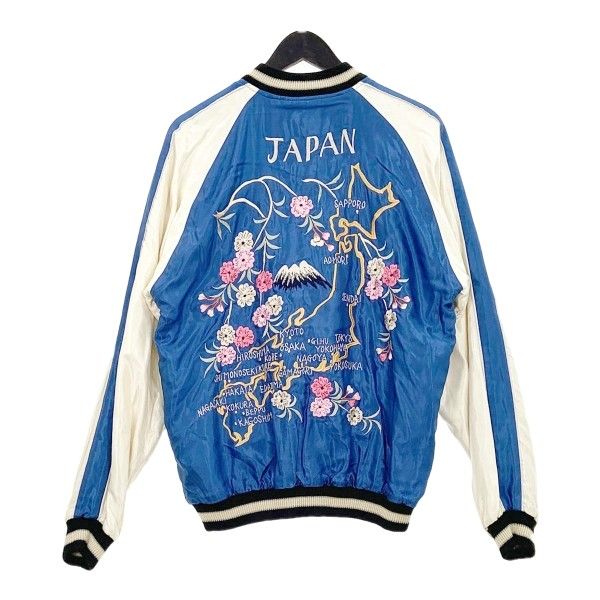 TAILOR TOYO テーラー東洋 スカジャン 2019 リバーシブル TT14331 刺繍 メンズ Lサイズ ブルー ホワイト アウター DM16994