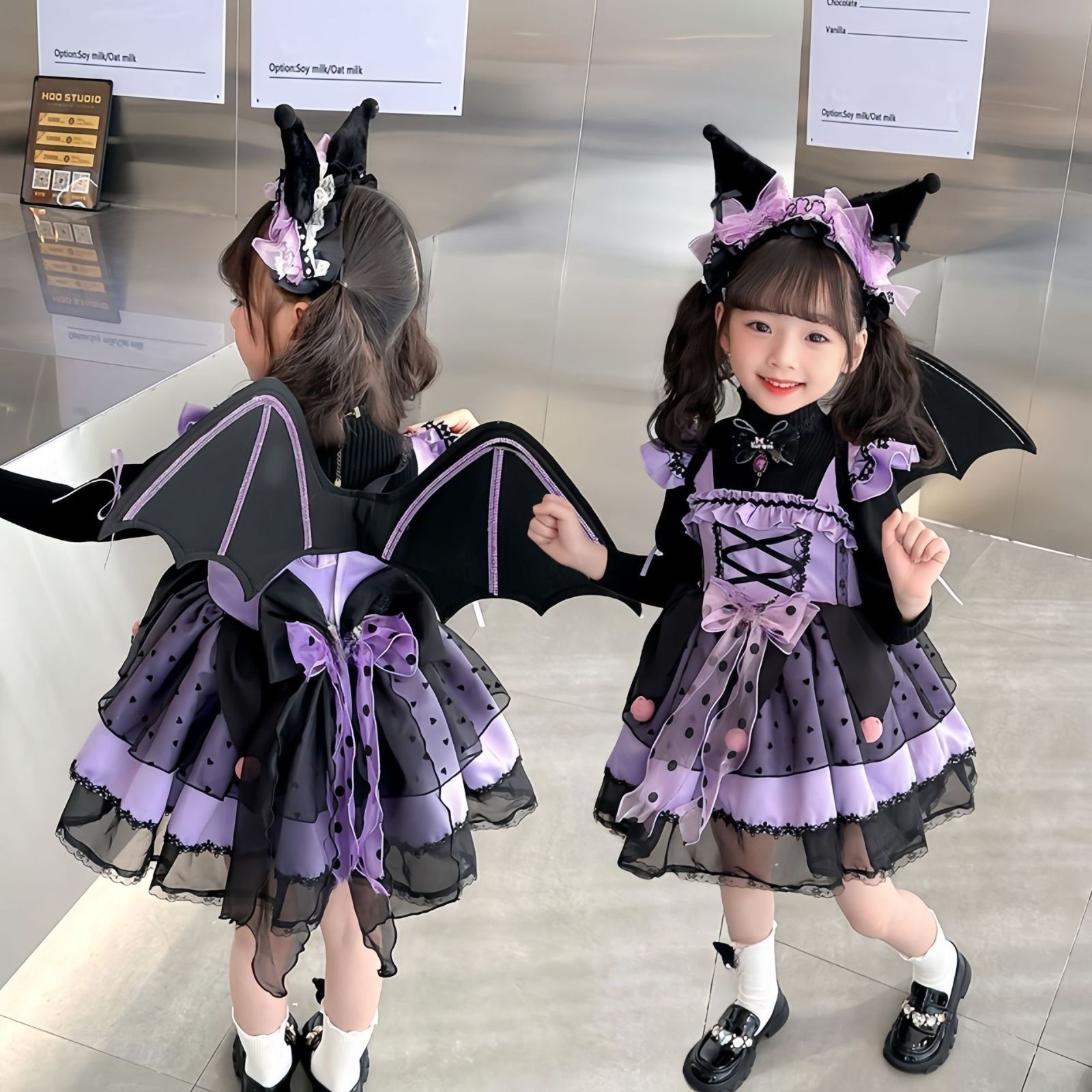 ハロウィン コスプレ女の子ドレスB 子供キッズ クロミ風ロリータ