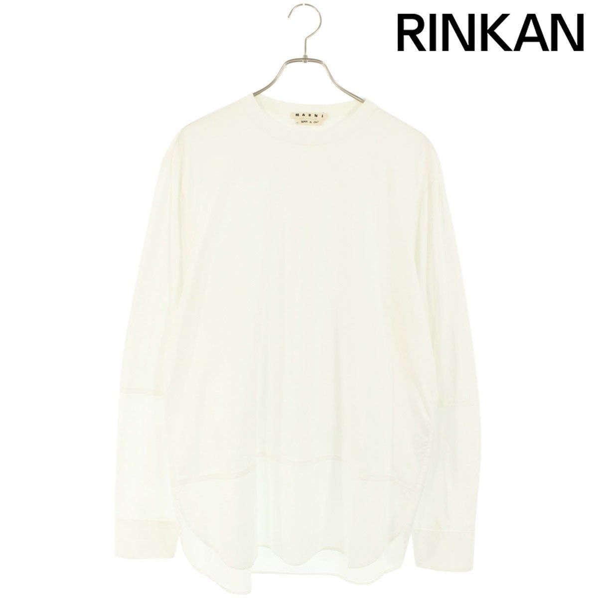 マルニ 20AW HUMU0097Q0 シャツ切替クルーネック長袖カットソー メンズ 50