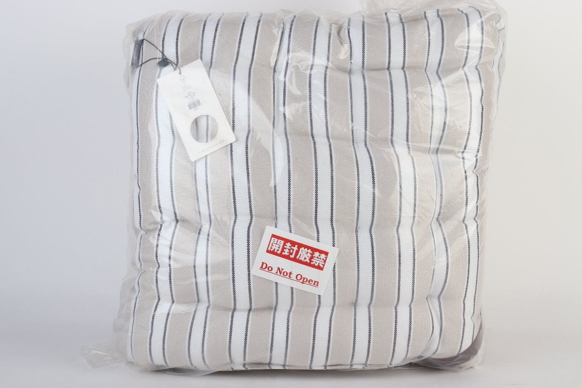 Sodahl ベージュ ストライプ 40×40×5cm シートクッション 4枚セット 24654 ソダール R2510-179