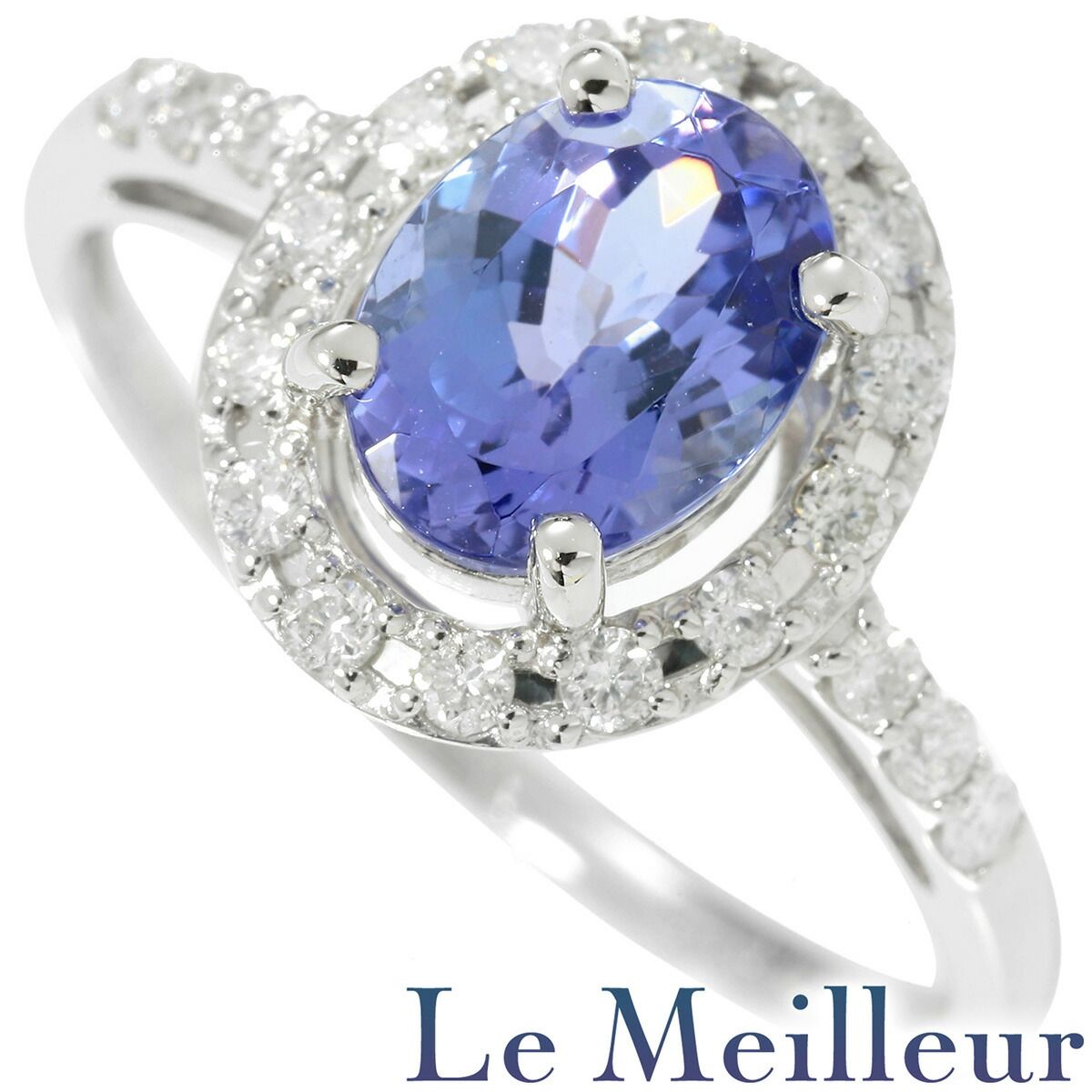 リング SIクラス 指輪 タンザナイト 1.60ct ダイヤモンド 0.27ct Pt900 14号 プレラブド 返品OK