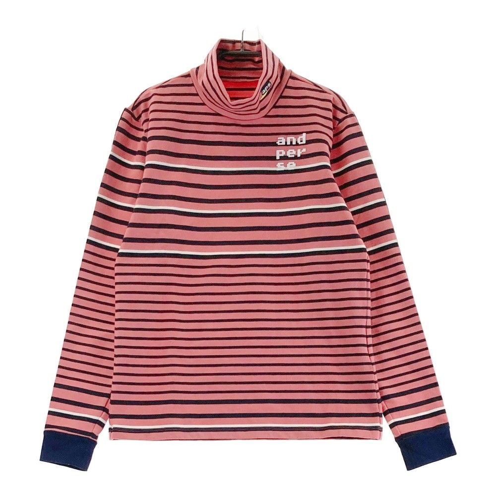 サイズ M AND PER SE アンパスィ ハイネック 長袖Tシャツ ボーダー柄 ピンク系 240101429274 ゴルフウェア レディース ストスト