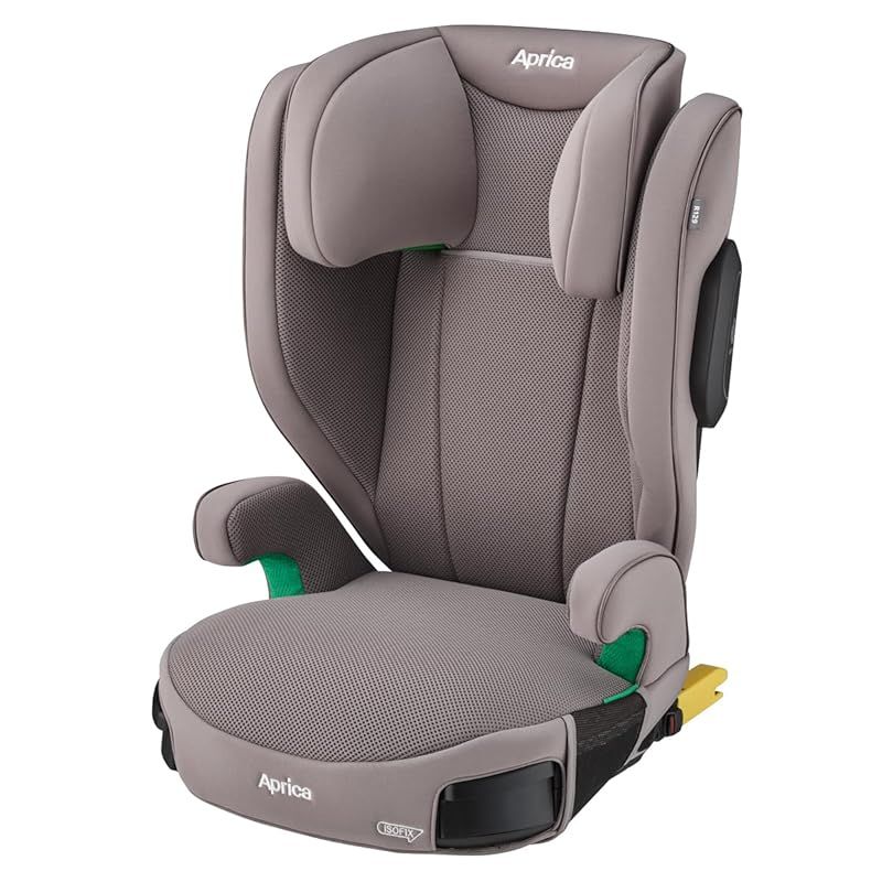 【新品】 Aprica(アップリカ) ジュニアシート ISOFIX固定 ライドクルーISOFIX AB 3歳半頃～12歳頃まで R129適合 カップホルダー付 背もたれ取り外し可 (ブラウン) 【2024年モデル】 1
