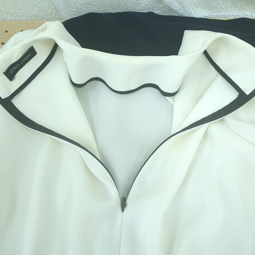 ヨーコチャン ワンピース ミディ丈 半袖 タイト ドッキング ハイ  