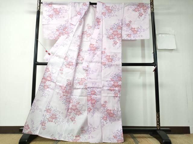 平和屋着物∴夏物 浴衣 綿紅梅 草花文 綿 逸品 CAAY4668ng