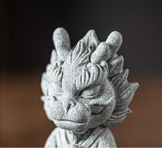 青砂石 竜 茶道具 工芸品 美術品 置物 - メルカリ