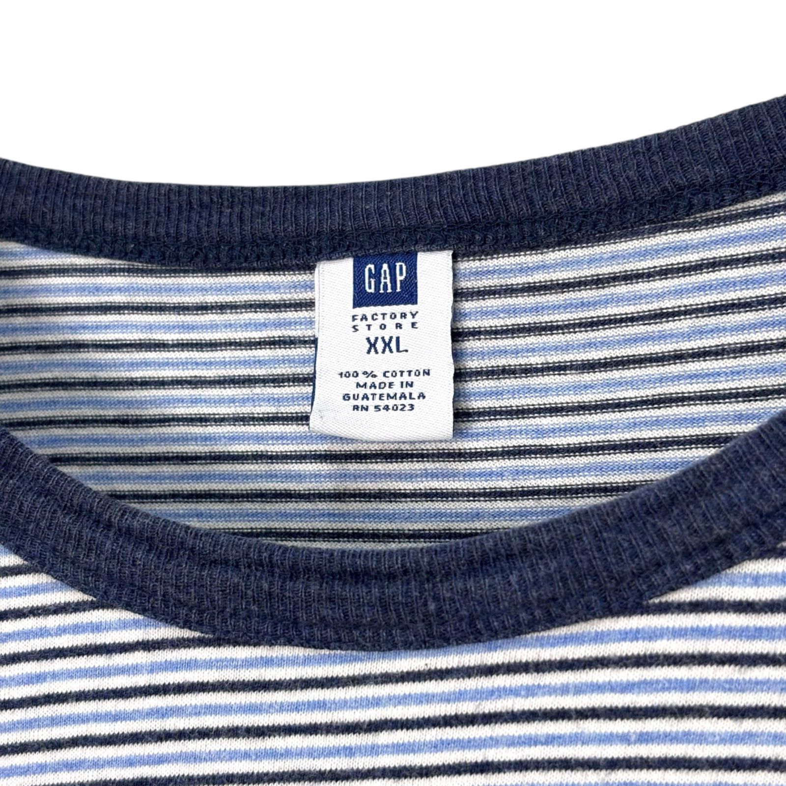 90s-00s OLD GAP Multi Border T-Shirt 【XXL】 90年代 Y2K ボーダーT 