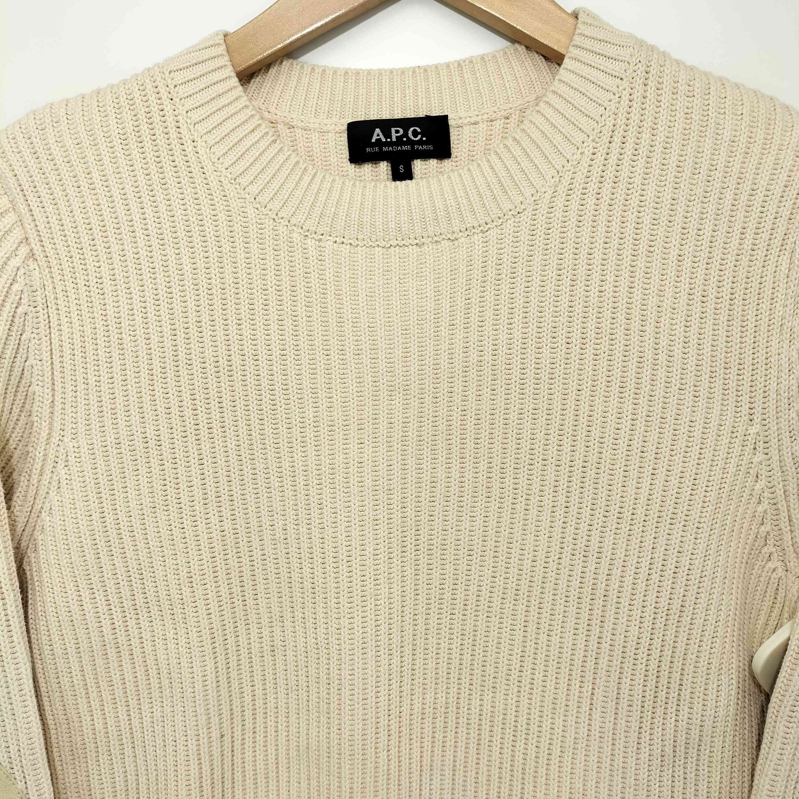 アーペーセー A.P.C. エルボーパッチ コットンニット レディース 