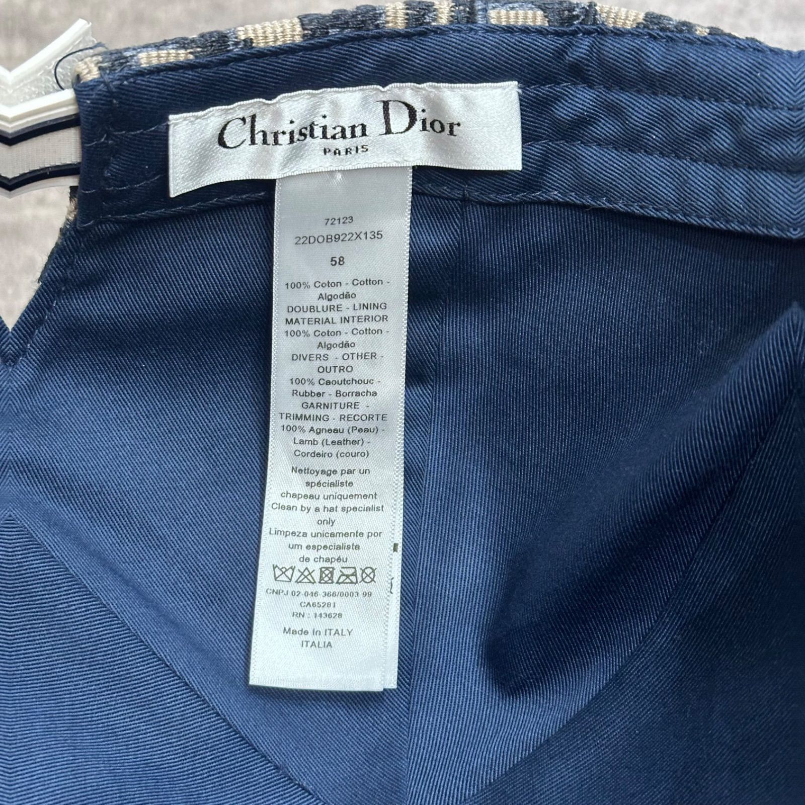 【正規品・美品】クリスチャンディオール オブリーク ジャガードキャップM 国内正規 Christian Dior オブリーク キャップ ジャガード 総柄 6