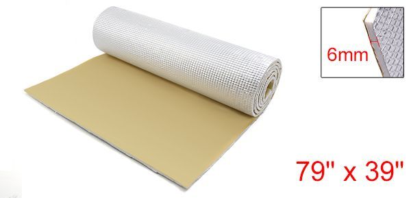 uxcell 断熱マット 車用断熱マット 吸音マット 防音フォーム 断熱材 断熱シート デッドニング 遮音防音材料 熱反射 吸音 自動車 ドア断熱 エンジン 屋根用 200cm*100cm 厚さ6mm