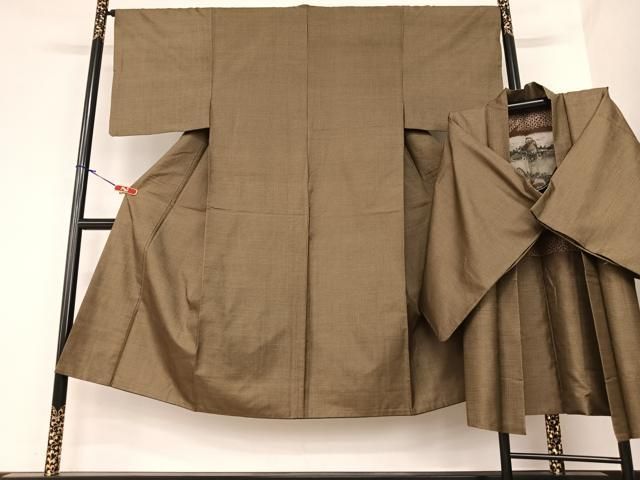 平和屋着物●男性 本場大島紬 アンサンブル 100亀甲 総詰 正絹 AABA0352zg