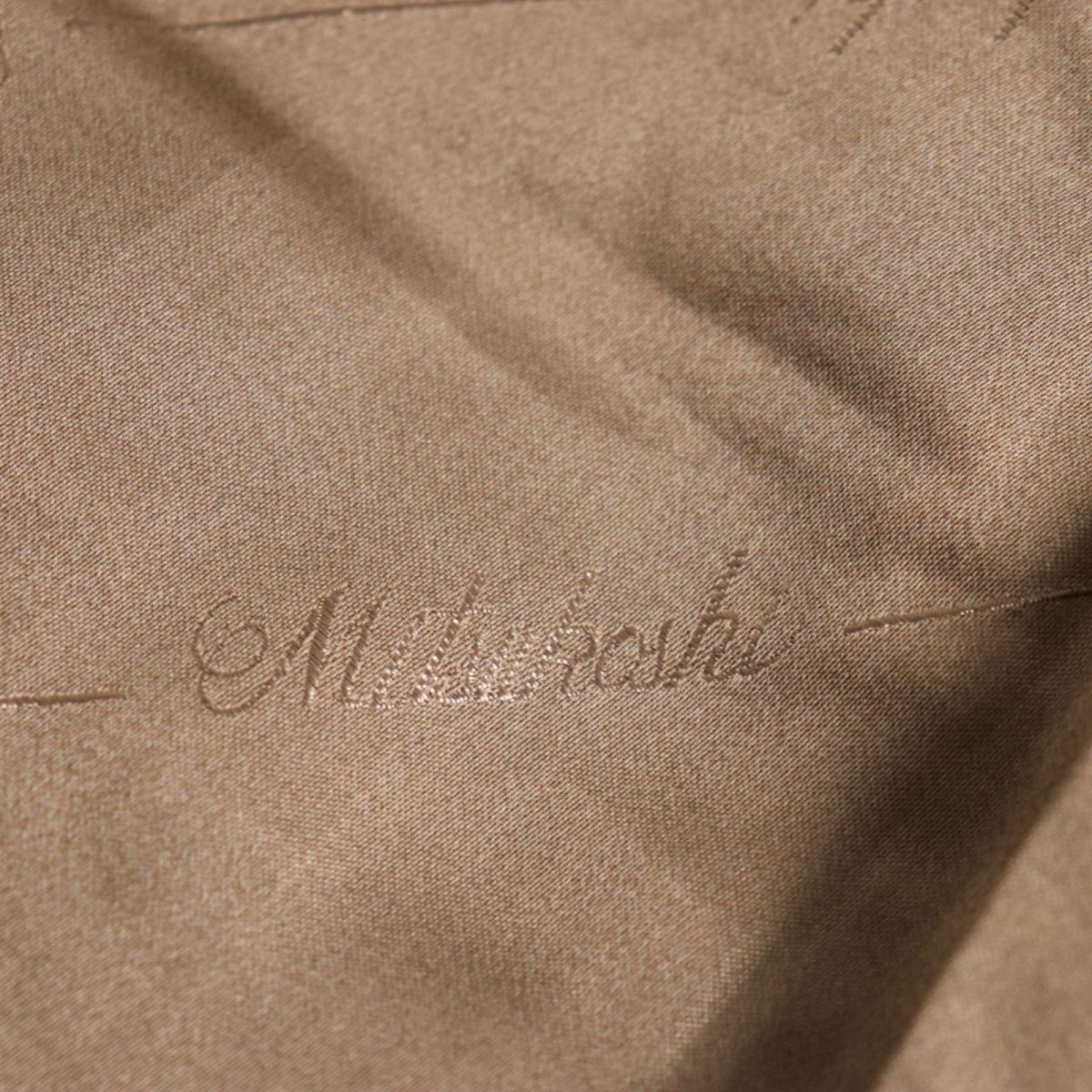 美品☆MITSUKOSHI ミツコシ MINK パステルミンク 裏地花柄刺繍入り 本毛皮大判ショール/ティペット/ストール ブラウン 毛質柔らか◎
