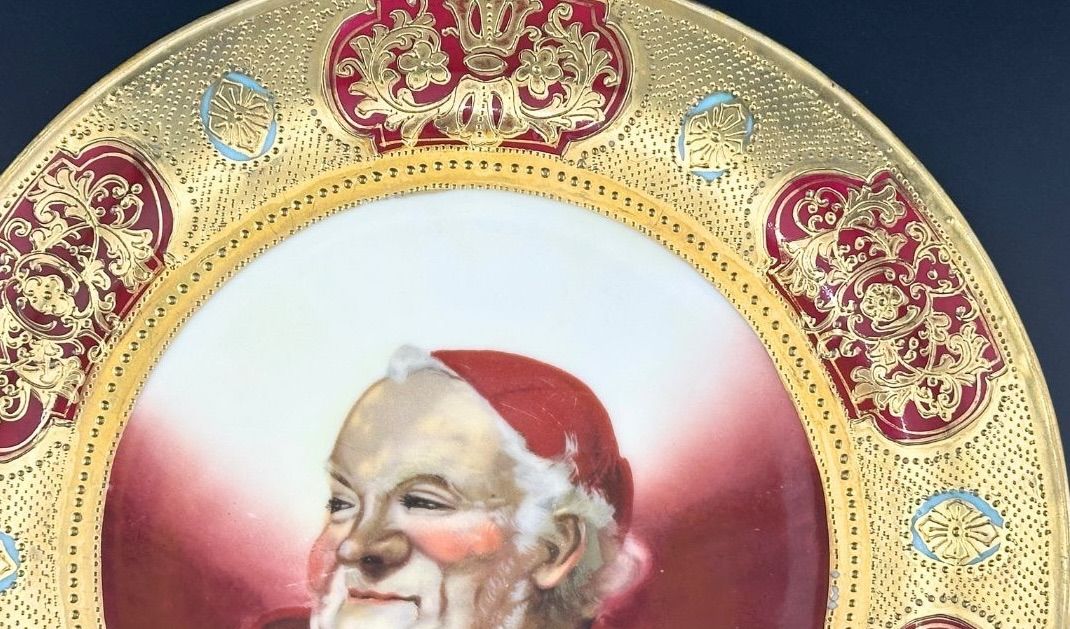 希少】初期オールドノリタケ アンティーク飾皿 メープルリーフ印 豪華