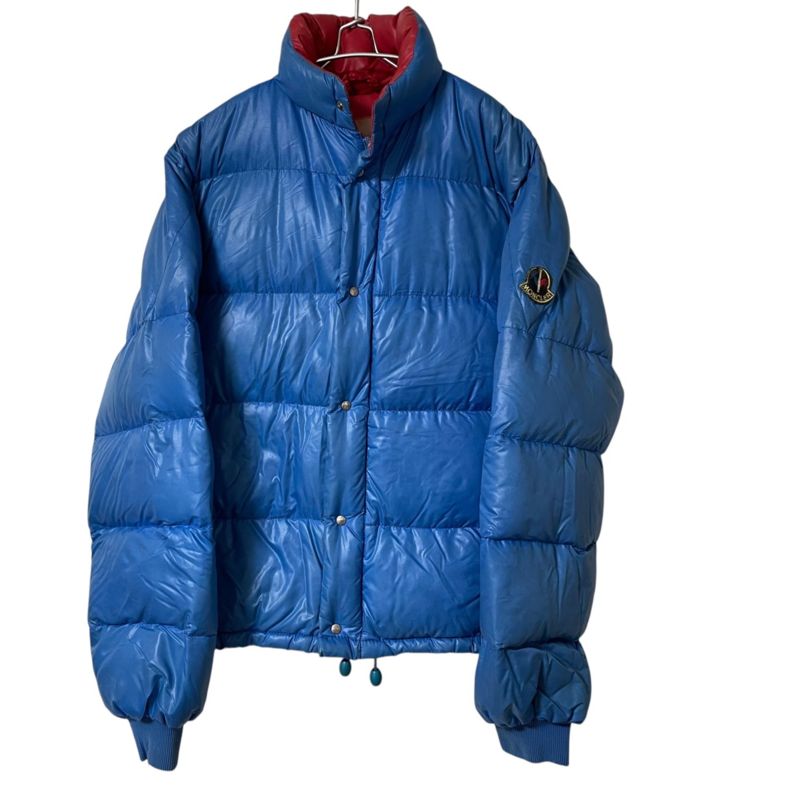cp42 MONCLER モンクレール ダウンジャケット ブルー/レッド サイズS 