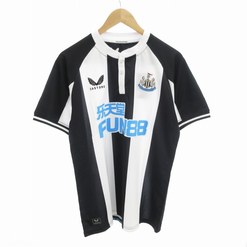 カストレ CASTORE サッカー プレミアリーグ ニューカッスル ユナイテッドFC ユニフォーム ゲームシャツ ホーム 半袖 L 白 黒 ホワイト ブラック |HO□ 0430