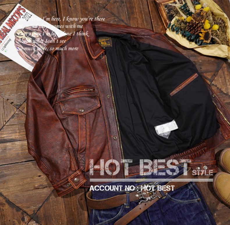 1.1mm カウハイド メンズ 革ジャン ヴィンテージ加工 デザイナーズ