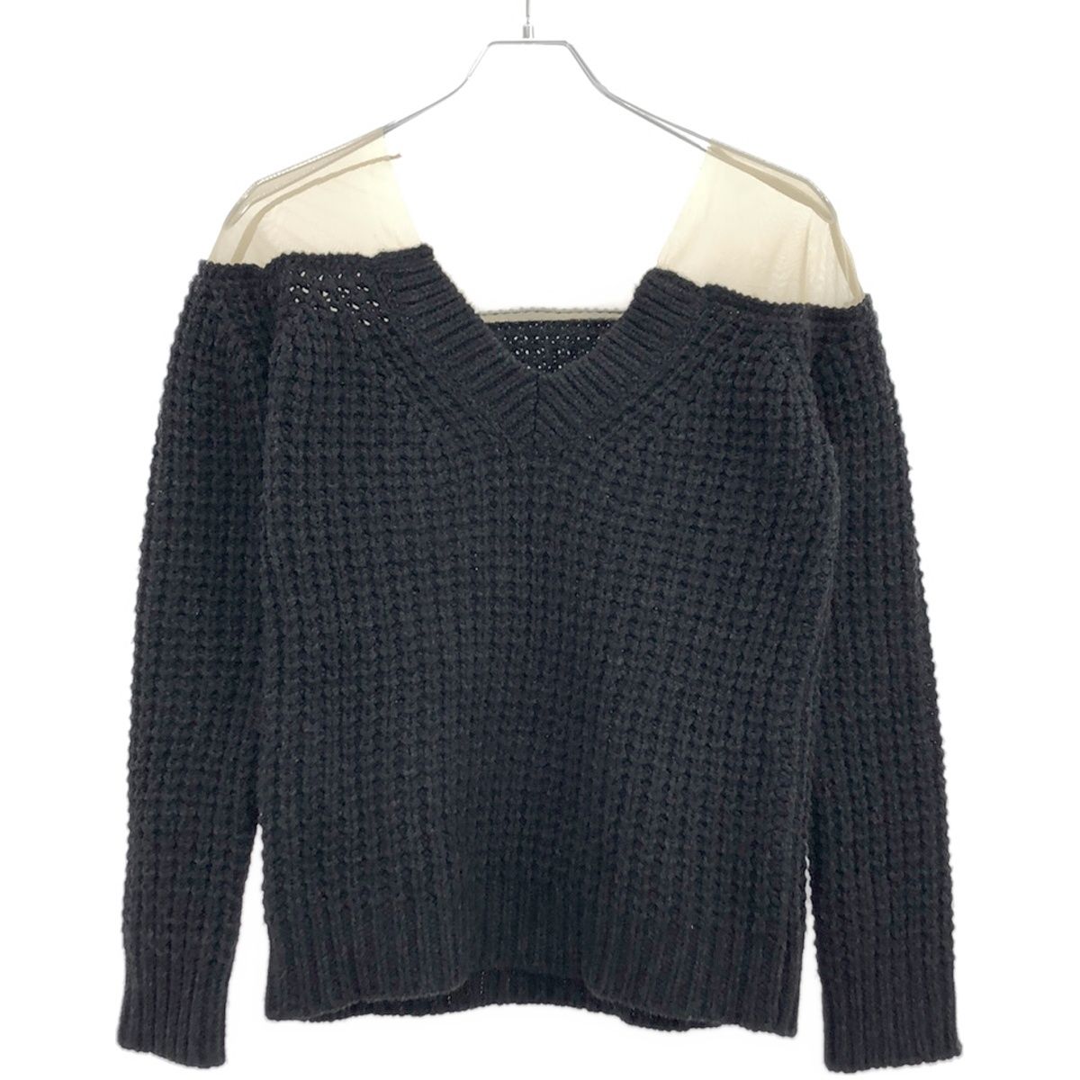 Maison Margiela（旧Maison Martin Margiela） - Maison Martin Margiela メゾン マルタン マルジェラ 2006AW チュールドッキング ワッフルニットセーター  グレー S Maison Martin Margiela メゾン マルタン マルジェラ 2006AW
