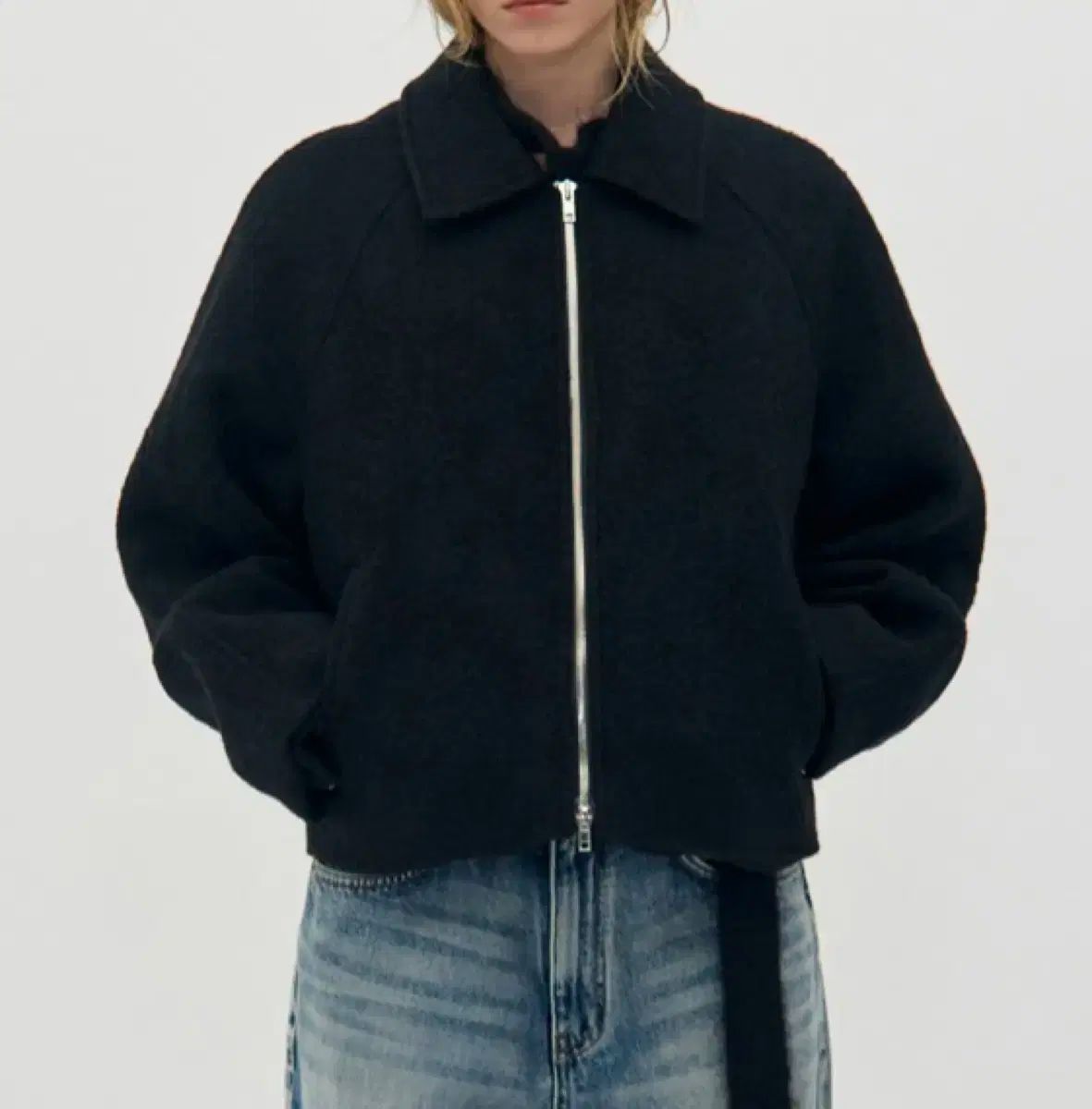 大決算セール LOW CLASSIC アルパカ ウール ジップアップ ジャケット ブラック 高感度な