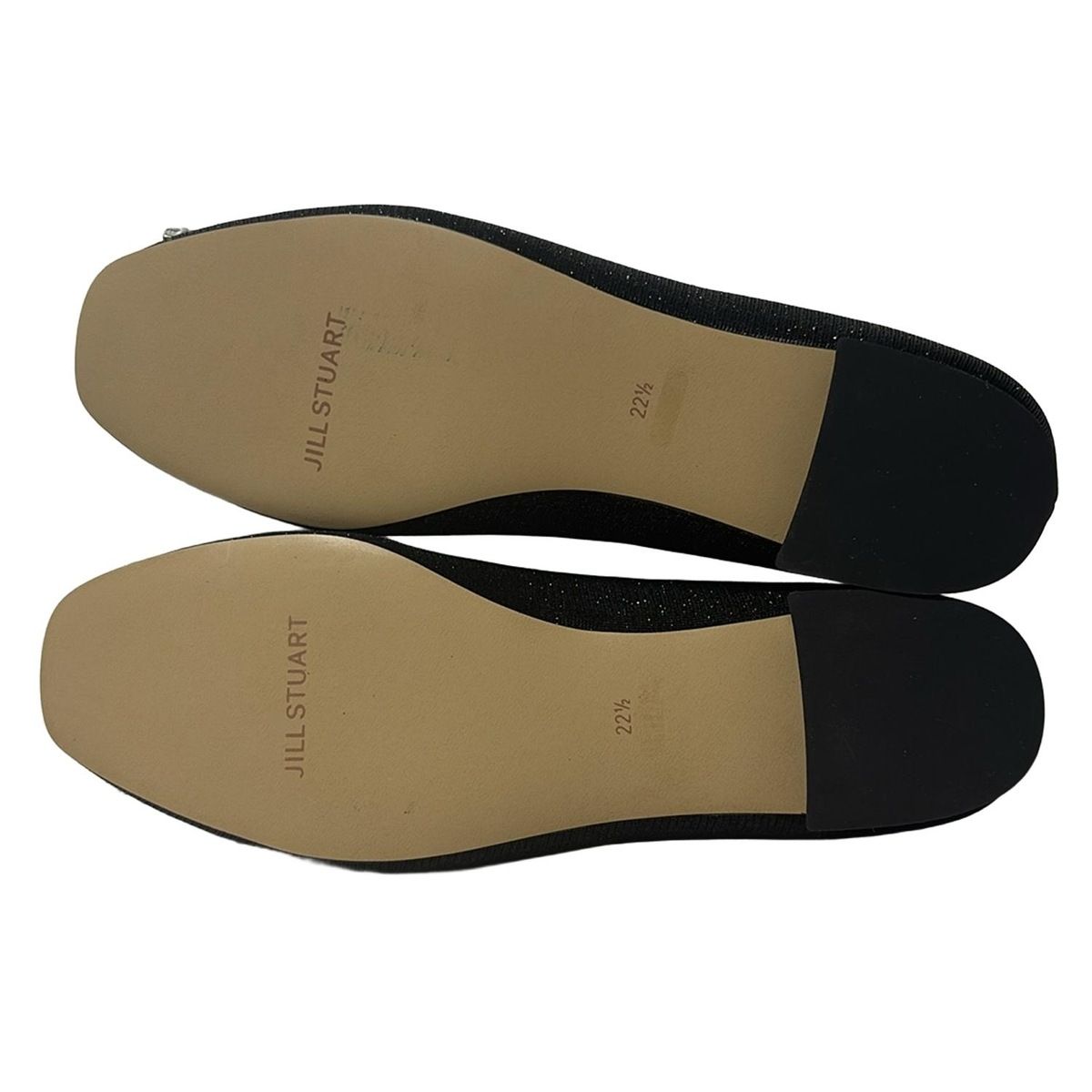  JILL STUART ジルスチュアート フラットシューズ 22 1 2 レディース - 黒×クリア ビジュー ラメ フラットシューズ バレエシューズ パンプス