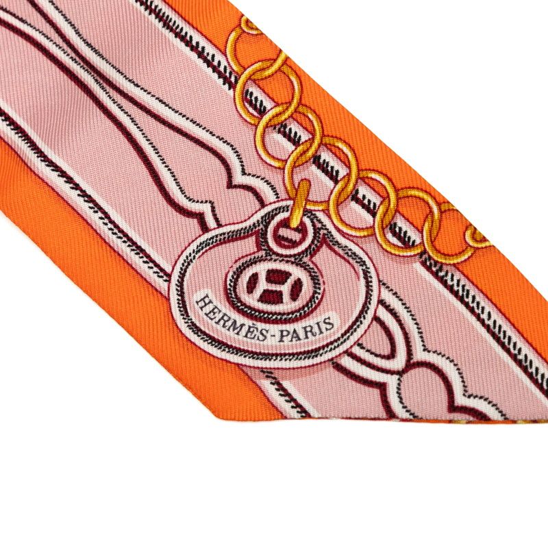 【決算30%】 エルメス Maillons マイヨン オレンジ マルチカラー シルク レディース HERMES 1-0231507 進化