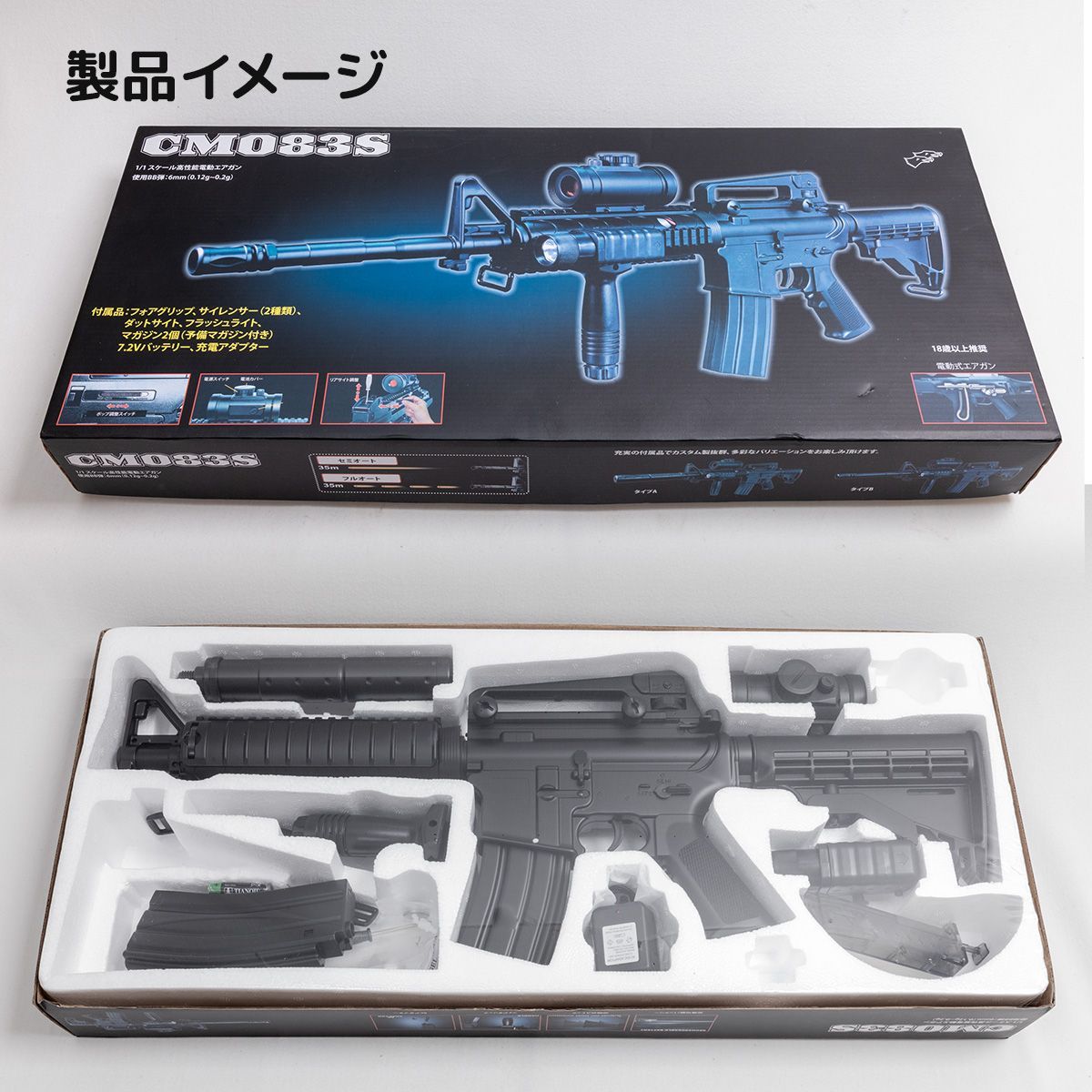 【ダブルイーグル】M4A1 RIS GM083S電動ガン フルセットエアガン ダブルイーグル 予備マガジン付スケールコルトM4A1 RIS