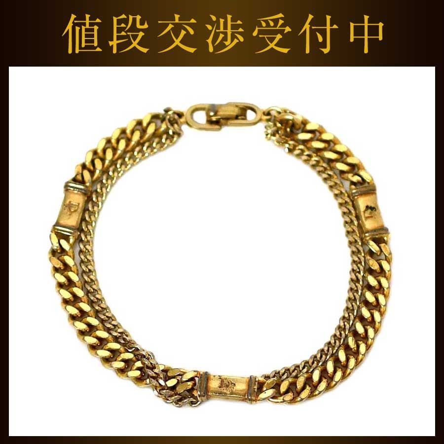 クリスチャン ディオール 二連 ブレスレット ゴールド 美品 喜平 GP