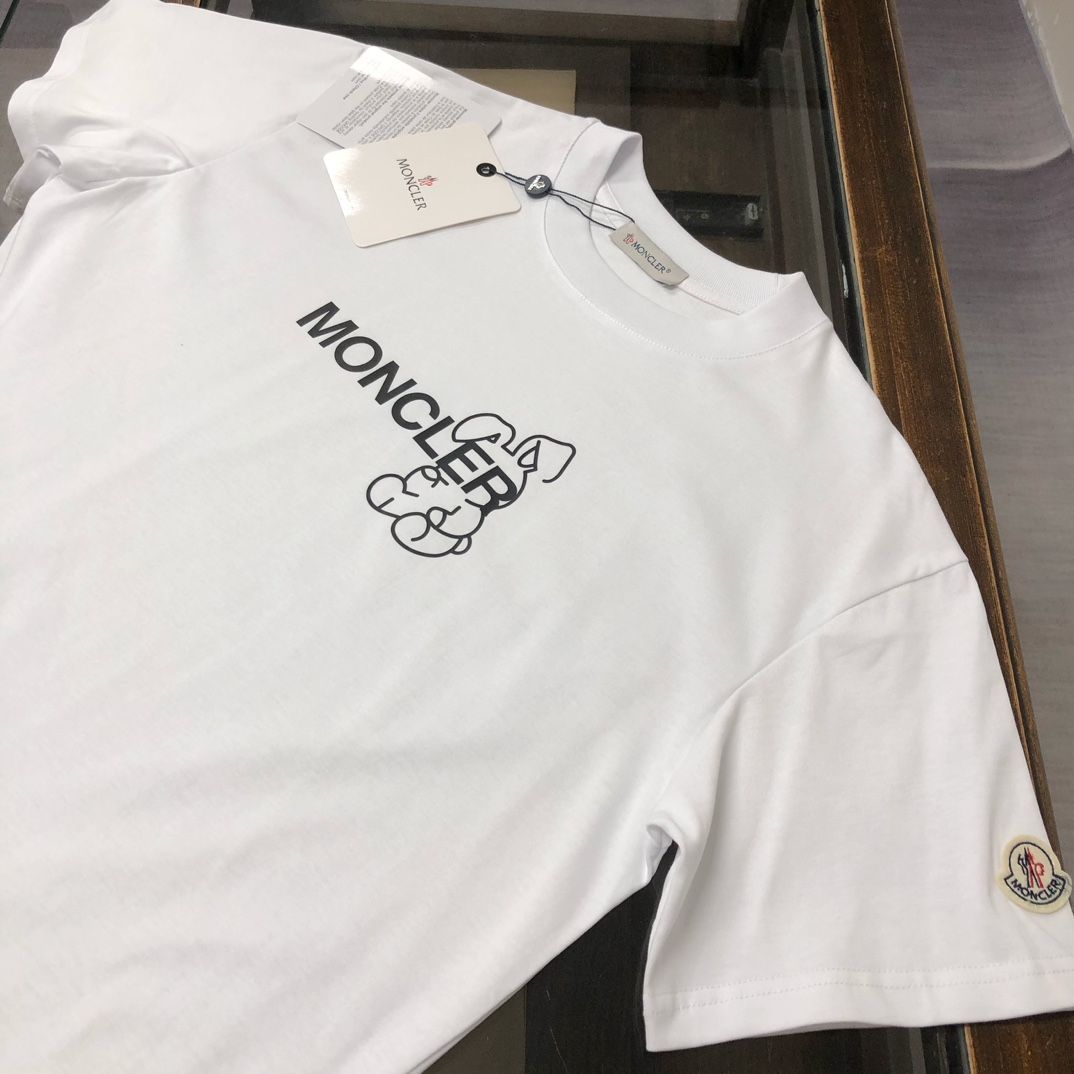 ♪特別価格♪Moncler 25SS コットンTシャツ MONCLER 25SSモデル モンクレール コットンピケ切替 半袖Tシャツ