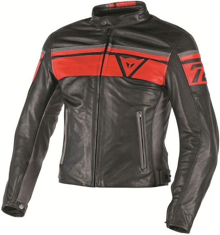 Dainese Jacket BLACKJACK LEATHER black/red/smoke Size 52 | 201533747U62012