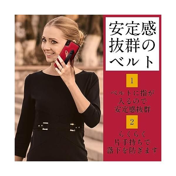 HANATORA] iPhone 15 ケース 本革 グリップケース レザー ストラップ