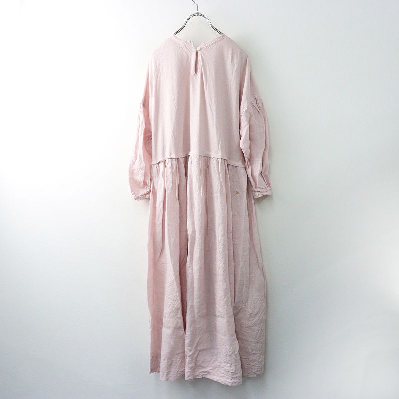 2025 SS 定価7万 フォーティーファイブアール 45 R スーピマ天竺×リネンドレス ピンク ワンピース