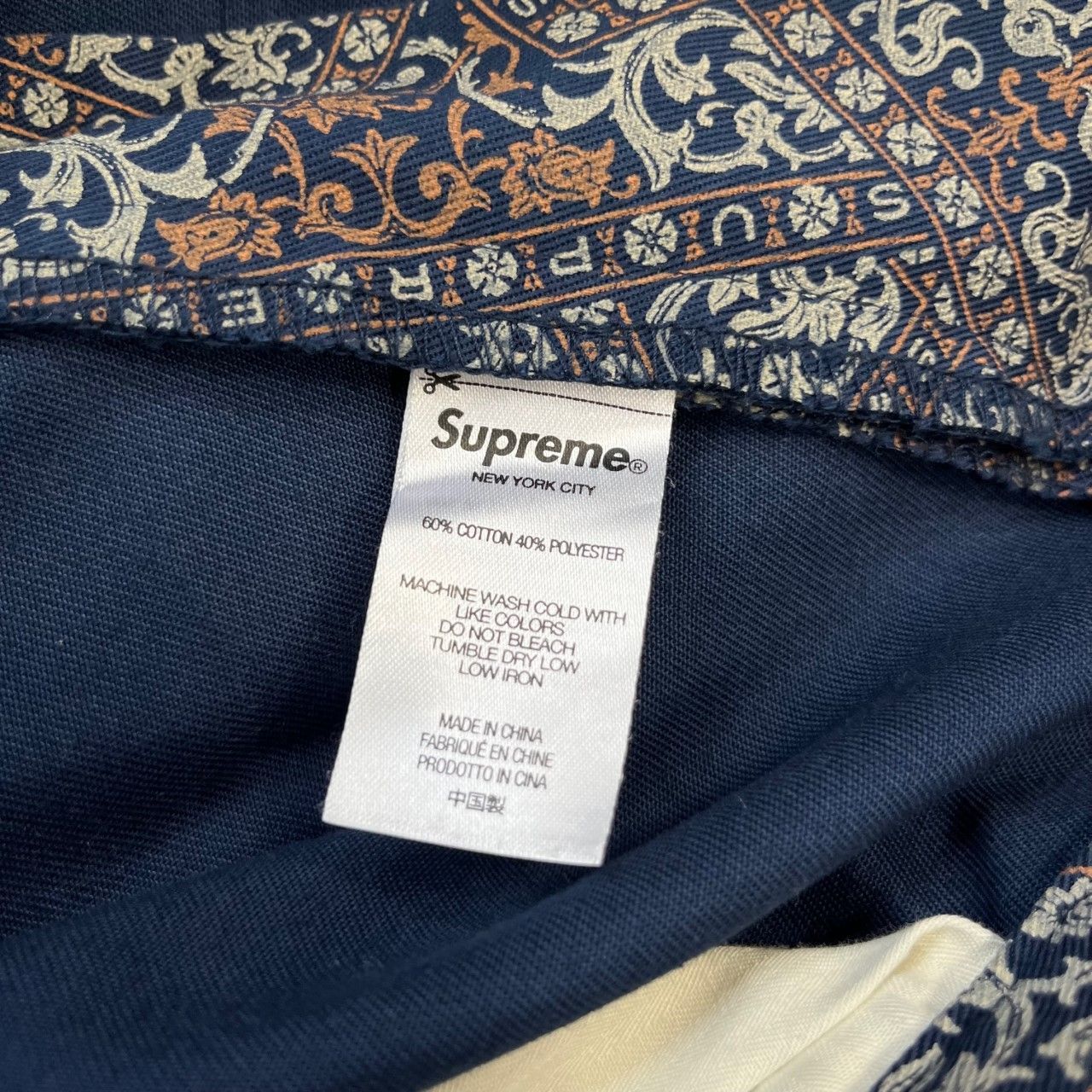 Supreme 21AW Work Pant Navy Floral Cards 32 - メルカリ