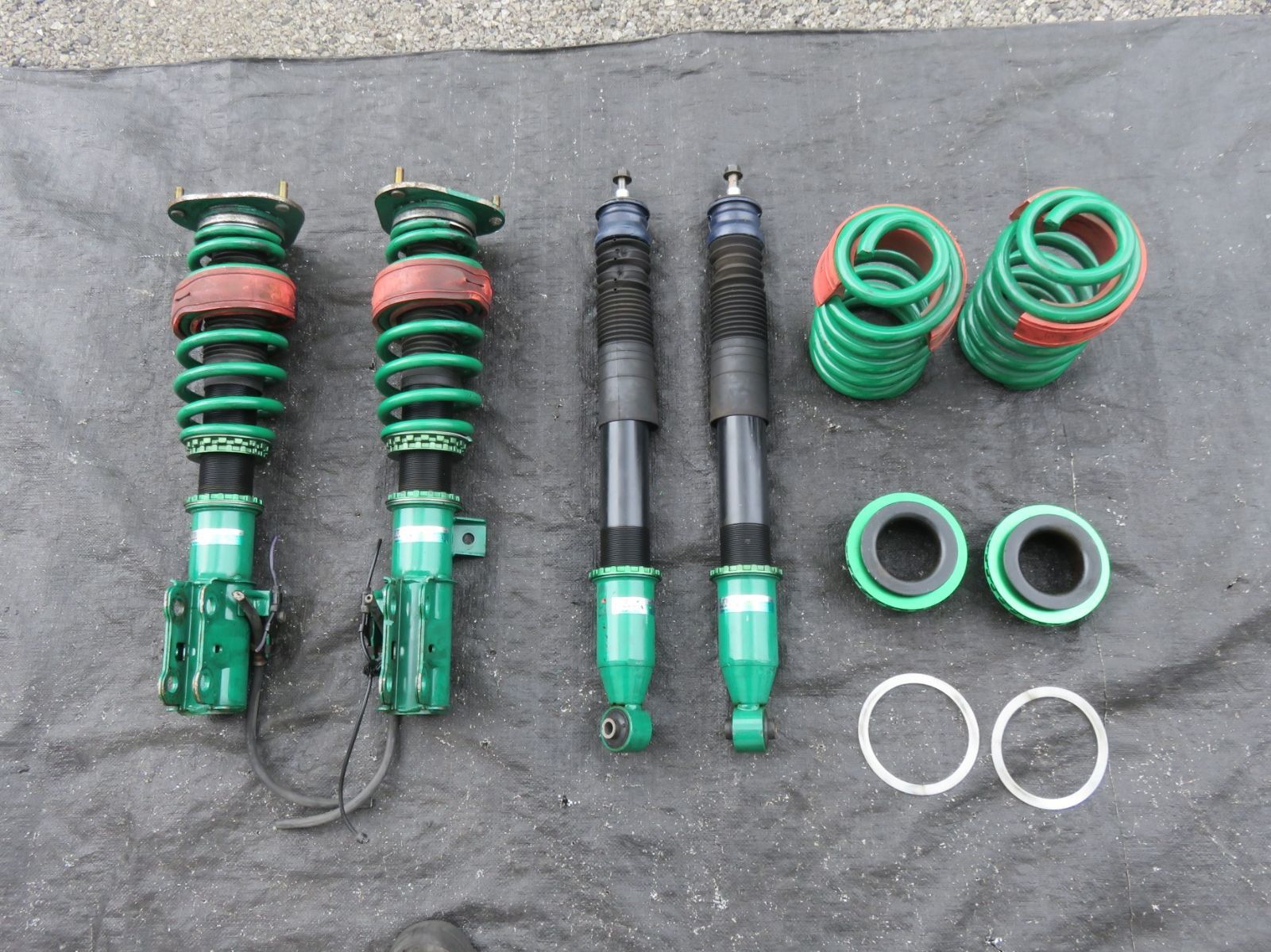 LA6647 アルファード ヴェルファイア 20系 社外 TEIN 車高調 フロント リア サスペンション4本セット FLEX-A ANH20W GGH20W 固着無し 抜け 漏れ無し