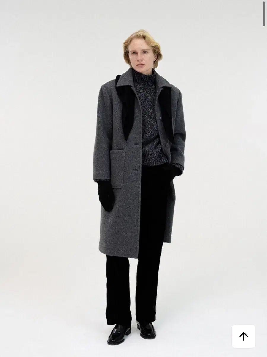 ナッシングリトゥン Rohmer ロング ウール コート ダークグレー