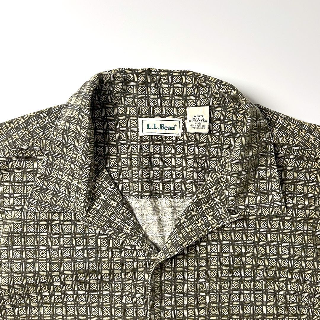 L.L.Bean 総柄オープンカラーシャツ XL 90s エルエルビーン 半袖