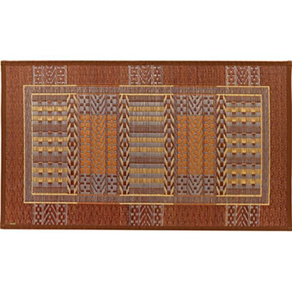 国産 い草 玄関マット 約60×90cm ブラウン 日本製 縁：綿100％ 滑りにくい加工 裏貼り オリエンタル リビング 廊下
