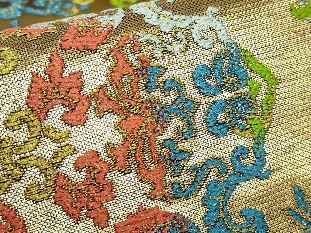 平和屋本店□極上 龍村美術織物 六通柄 本袋帯 宝相唐草錦 金糸 三越  