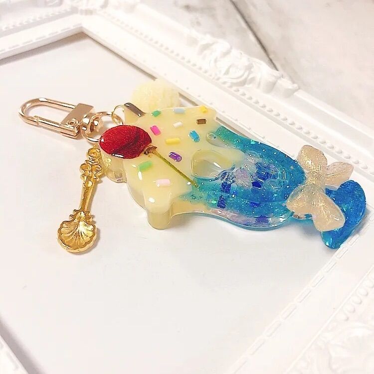 Summerソーダ　トラ　シャカシャカキーホルダー　フェイクスイーツ　チャーム Summerソーダ トラ シャカシャカキーホルダー フェイクスイーツ